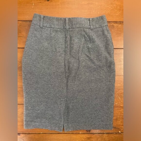 Loft Curvy Grey Straight Knee Length Pencil Skirt - Picture 7 of 11